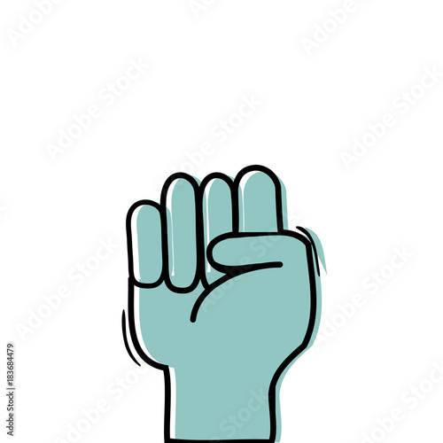 color hand with oppose gesture symbol communication