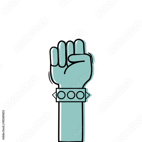 color hand with bracelet and oppose gesture symbol