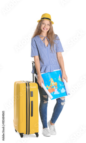 Attractive female tourist o...