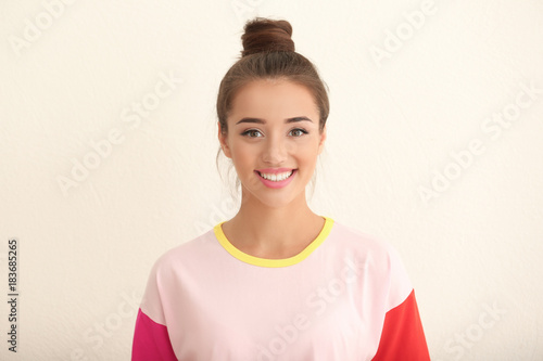 Portrait of happy young wom...
