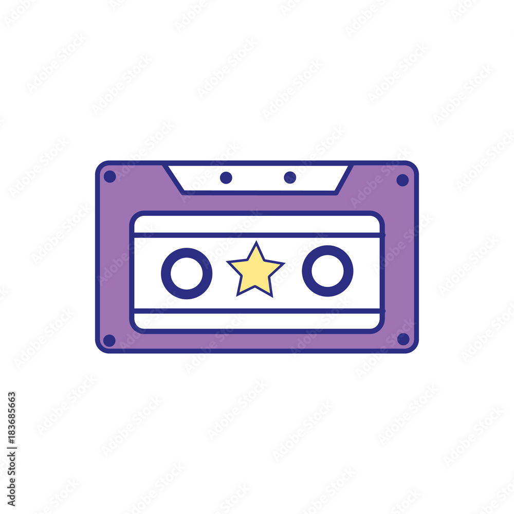 full color old cassette retro object stereo Stock Vector | Adobe Stock