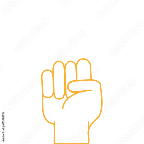 color line hand with oppose gesture symbol communication