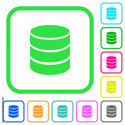 Single database vivid colored flat icons icons