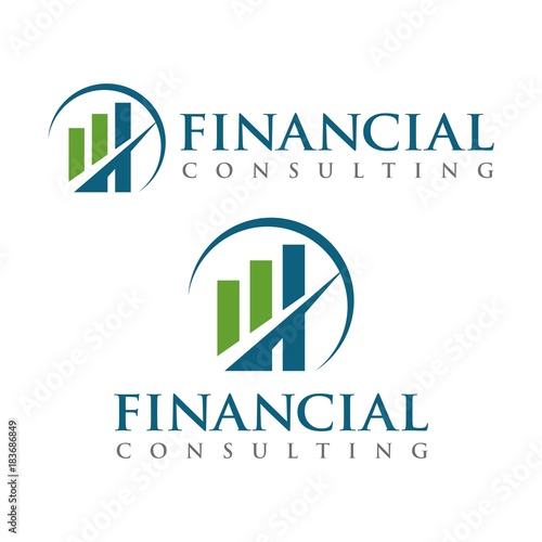 Financial logo design template vector illustration