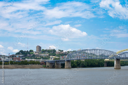  Skyline of Cincinnati, Ohio from General James Taylor park in New Port Kentucky over the Ohio River
