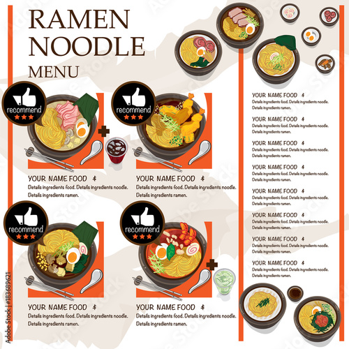 menu ramen noodle japanese food template design