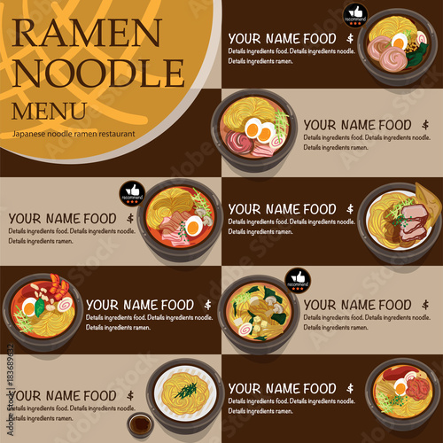 menu ramen noodle japanese food template design