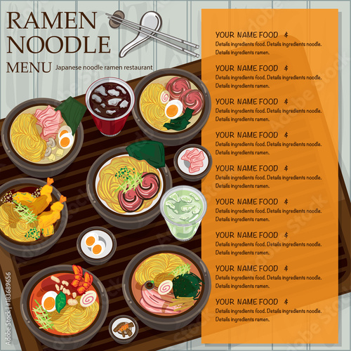 menu ramen noodle japanese food template design