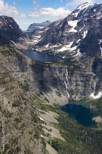 Fototapeta Naklejka Na Ścianę i Meble -  Aerial View of Glacier National Park