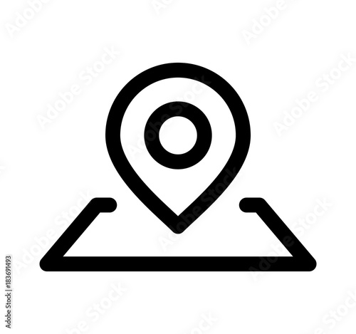 Location Pin. Simple Vector Illustration Of A Straight Location Pin Marking A Destination On Map.