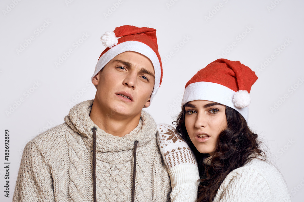 portrait of a couple, mittens, new year, emotions, holiday portrait of a couple, mittens, new year, emotions, holiday