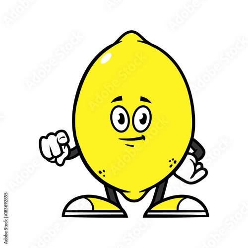 Cartoon Pointing Lemon Character