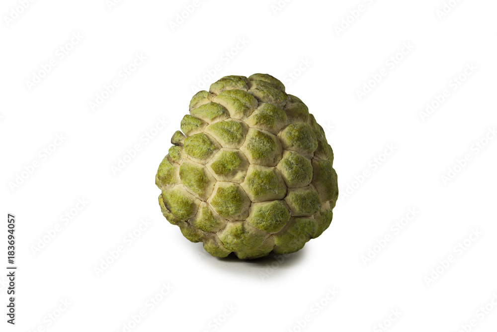 Fresh Delicious round Custard Apple or Ripe Sugar Apple Fruit Isolated on white background, vietnam asia Fresh Delicious round Custard Apple or Ripe Sugar Apple Fruit Isolated on white background, vietnam asia