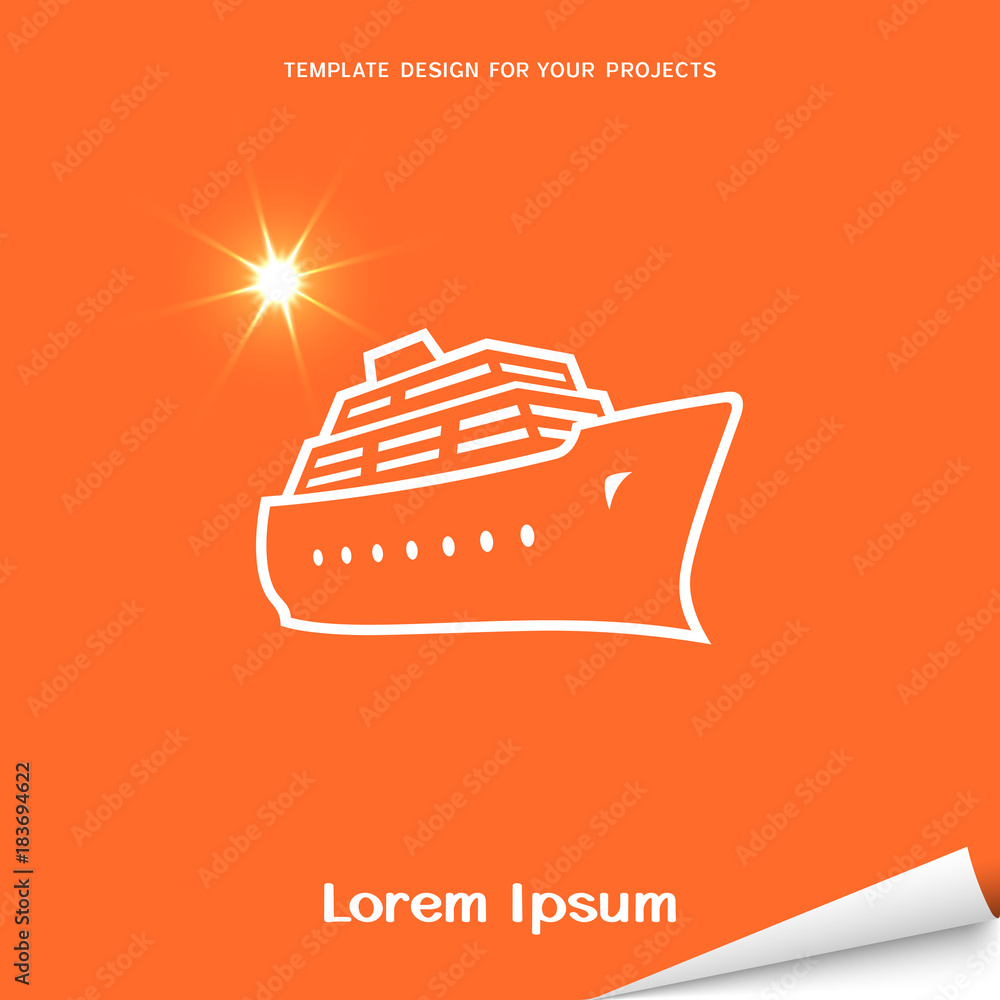 Orange banner with cruise ship icon