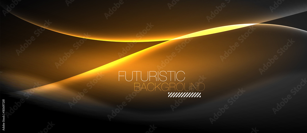 Neon glowing wave, magic energy and light motion background Neon glowing wave, magic energy and light motion background