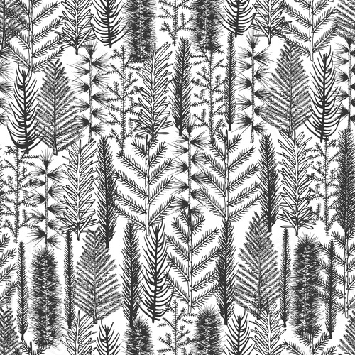 Seamless pattern with christmas tree a