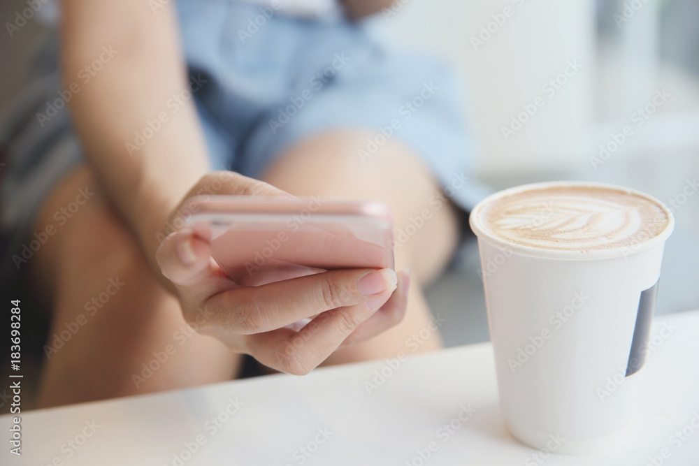 business trading online on smartphone with woman hand business trading online on smartphone with woman hand