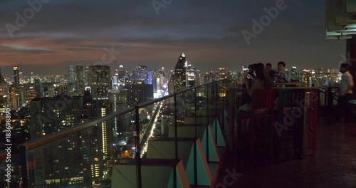 Rooftop bar scene nightlife