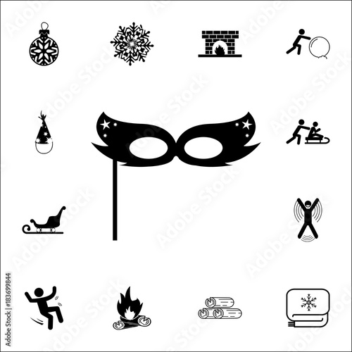 Carnival mask icon. Set of elements Christmas Holiday or New Year icons. Winter time premium quality graphic design collection icons for websites, web design