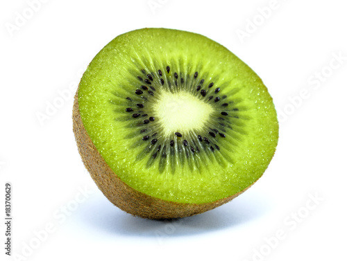 Juicy kiwi fruit isolated on white background, with Cilpping path