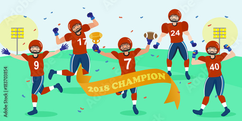 cartoon american football players