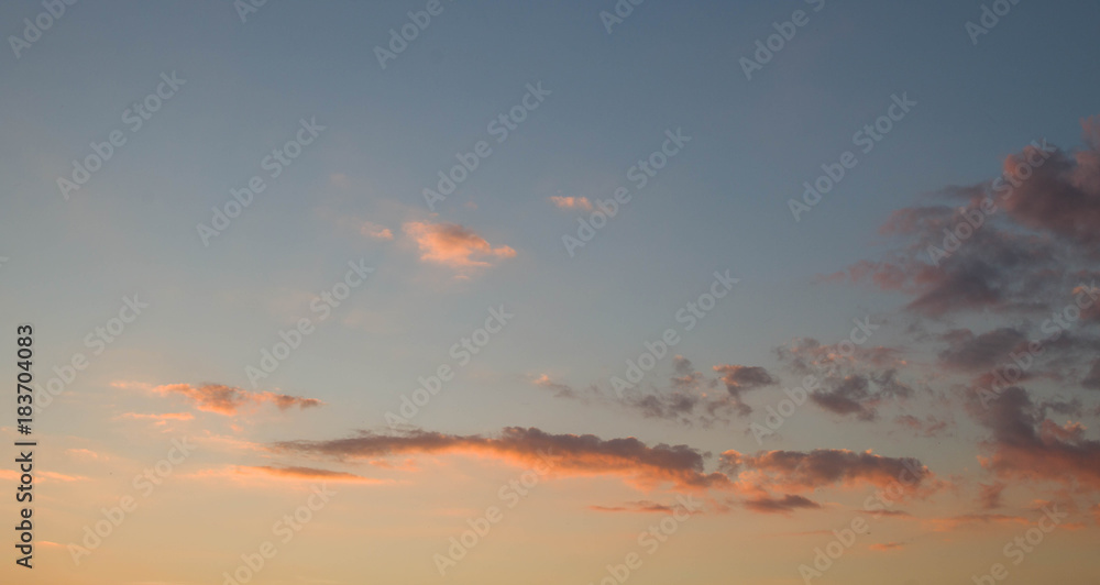 blue sky with cloud closeup Sunset time