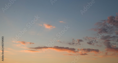 blue sky with cloud closeup Sunset time