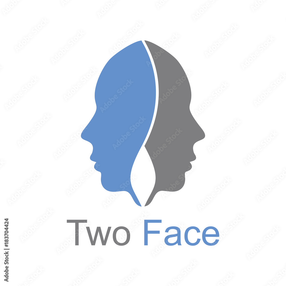 Two Face Logo Vector Template Design