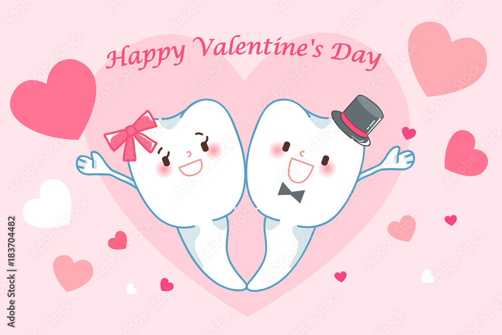 teeth with happy valentine day