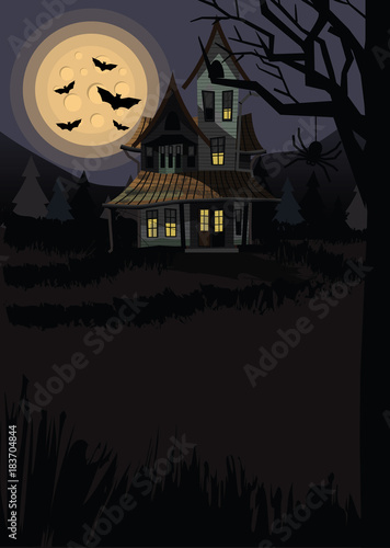 Haunted house halloween background
