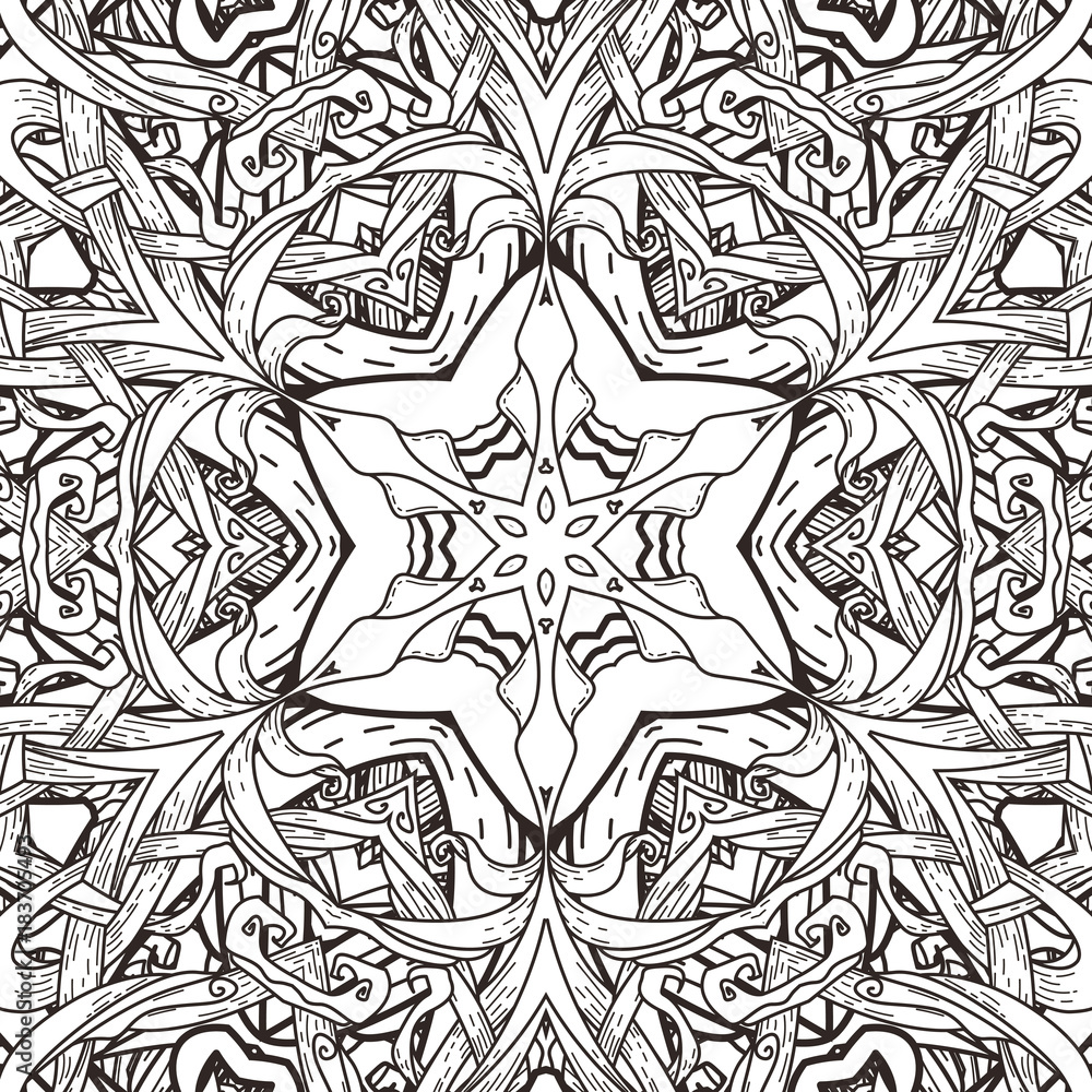 Vector seamless  pattern in mandala style