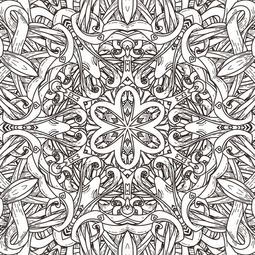 Vector seamless pattern in mandala style