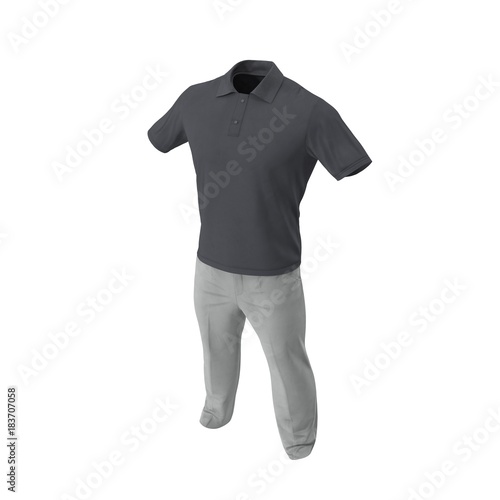 Casual Man Clothes on white. 3D illustration