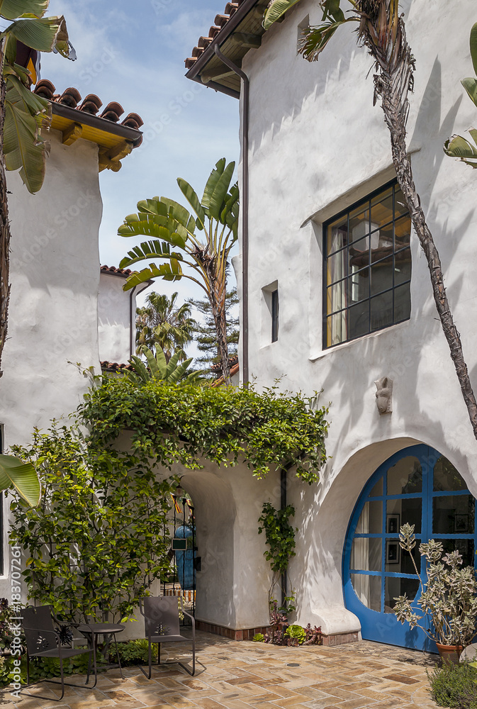 A bright entryway featuring interesting architectural details in the ...