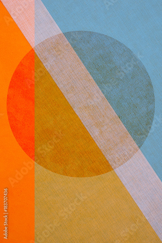 Geometrische Form - Kreis - Orange und Blau Papier Design