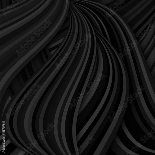 Vector abstract background with dark black waves