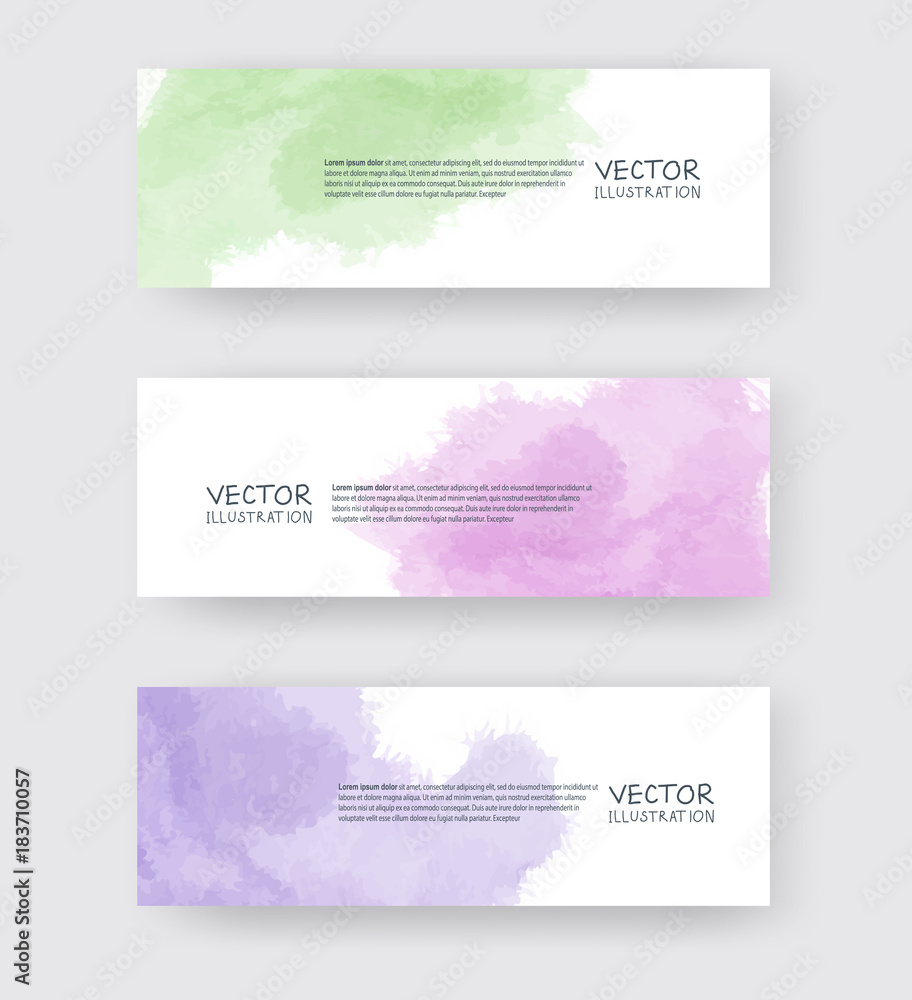 Vector banner shapes collection isolated on white