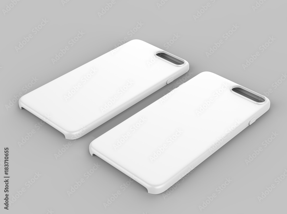 Blank white smartphone mobile case mock up template for print design and branding purpose. 3d render illustration Blank white smartphone mobile case mock up template for print design and branding purpose. 3d render illustration