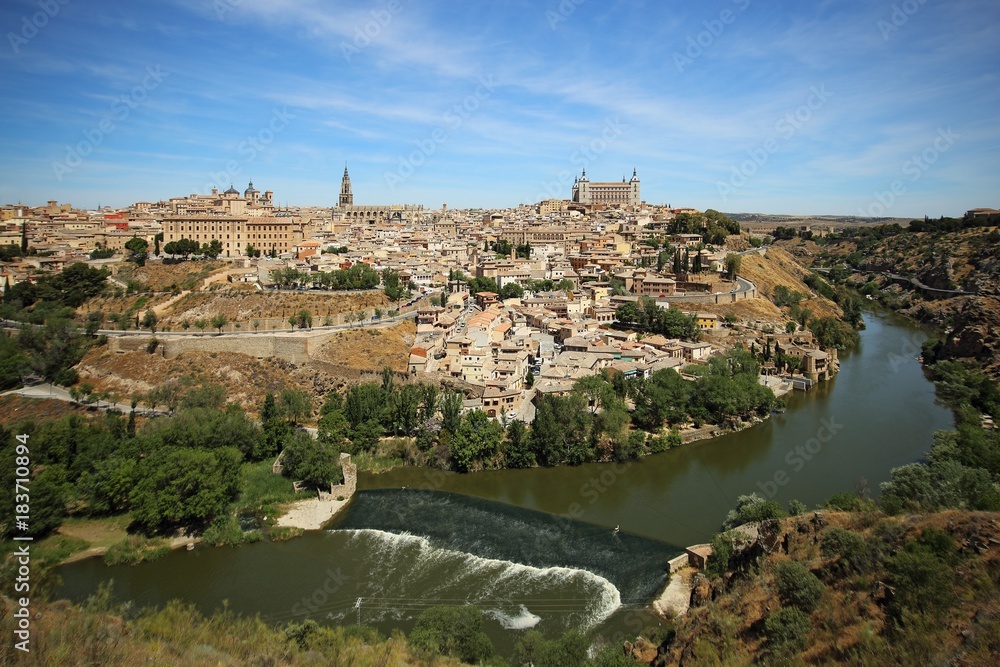 Panorama of the medieval city of Toledo. A UNESCO world heritage site in Spain