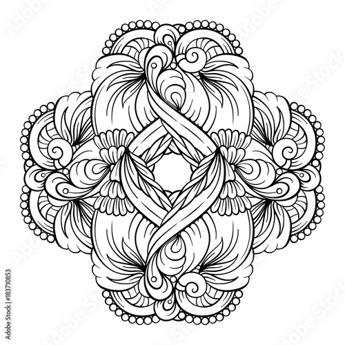 Abstract black and whit ethnic motif