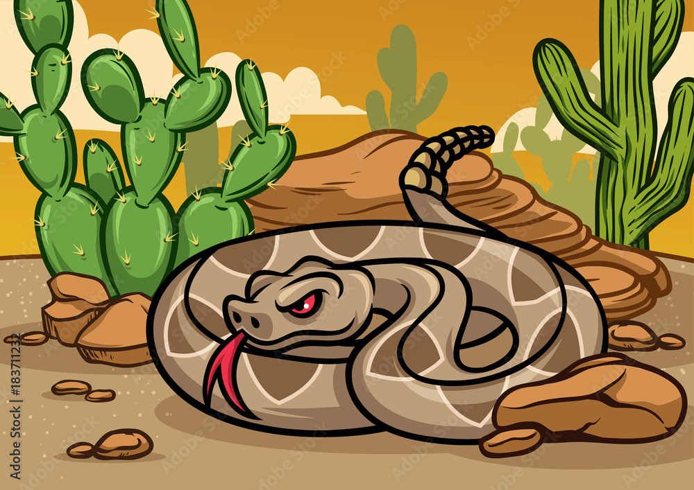 Fototapeta premium cartoon rattle snake