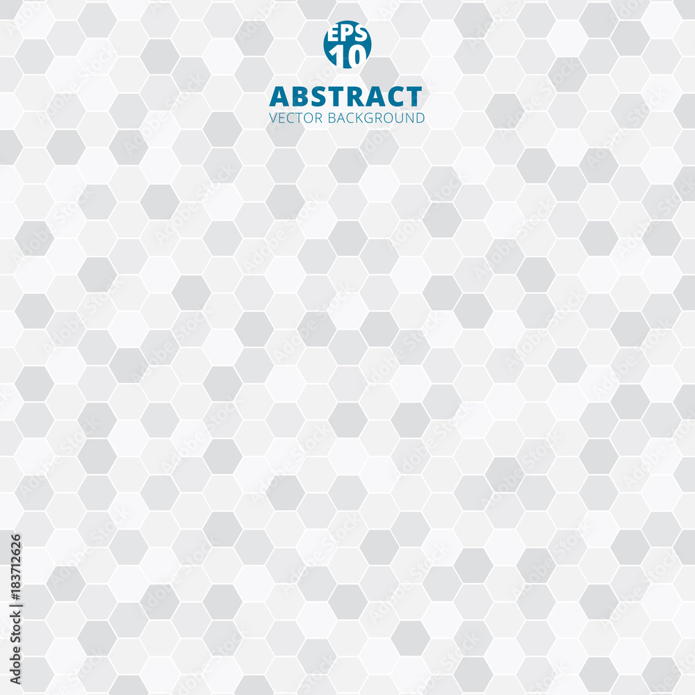 Abstract hexagon pattern white and gray color background. Abstract hexagon pattern white and gray color background.