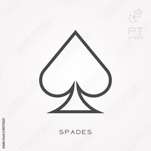 Line icon spades