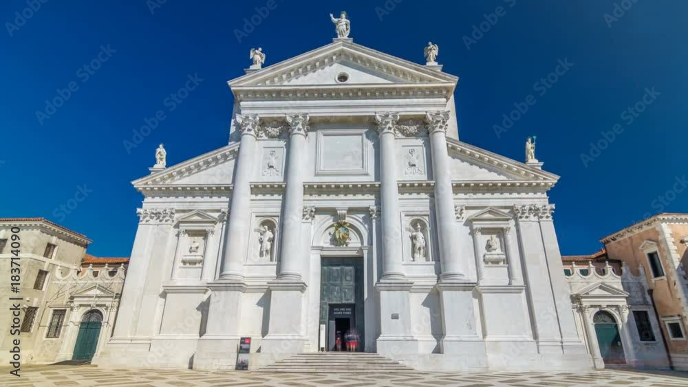 Church of San Giorgio Maggiore on the island timelapse hyperlapse. Church of San Giorgio Maggiore on the island timelapse hyperlapse.