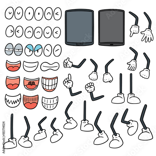 vector set of smartphone cartoon