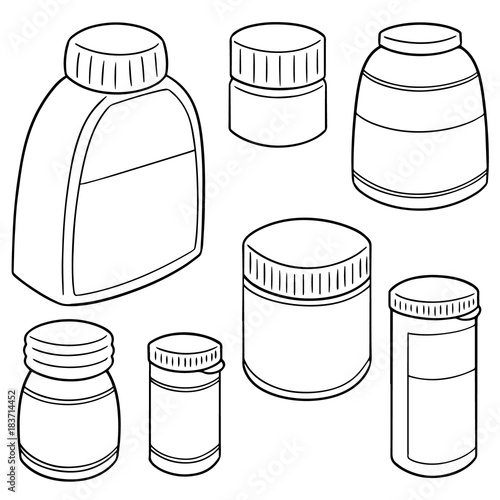 vector set of medicine bottle