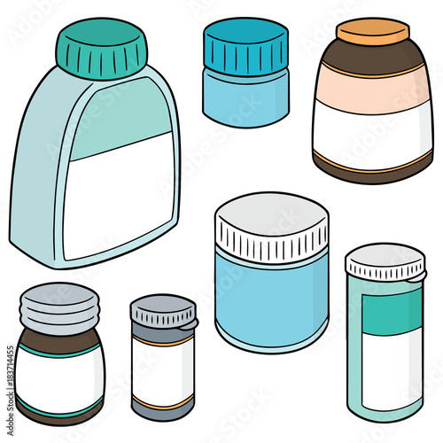 vector set of medicine bottle