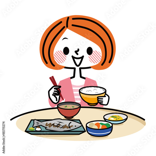 食事　和食　女性