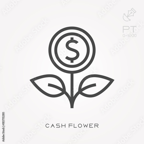 Line icon cash flower