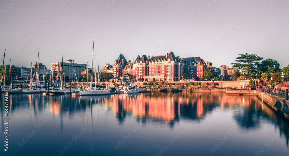 View of Inner Harbour of Victoria, Vancouver Island, B.C., Canada - obrazy, fototapety, plakaty 